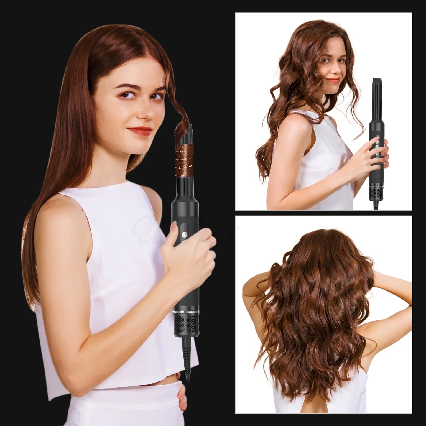 DAISS 7 in 1 Professional Hair Dryer 1400W Hair Curler Electric Comb Hair Straightener Brush Hot Hair Volume Curlers Hair Style Set